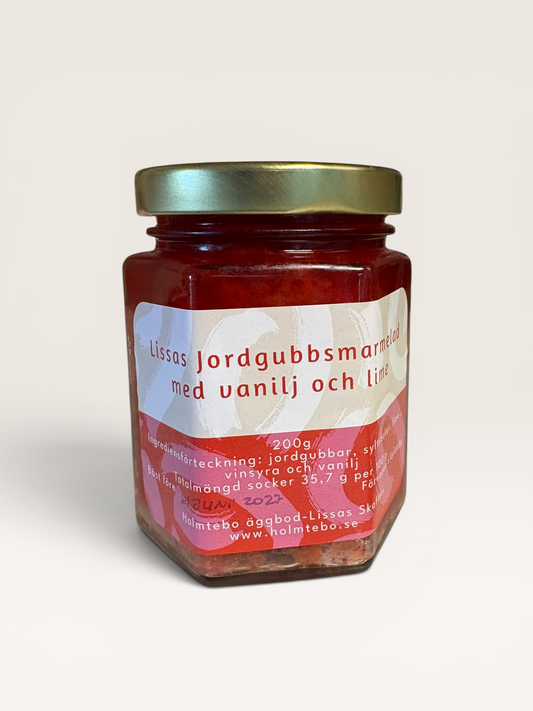 Lissas Jordgubbsmarmelad med Vanilj och Lime 200g