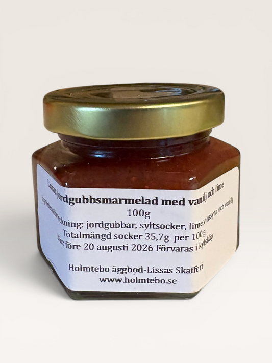 Lissas Jordgubbsmarmelad med Vanilj och Lime 100g