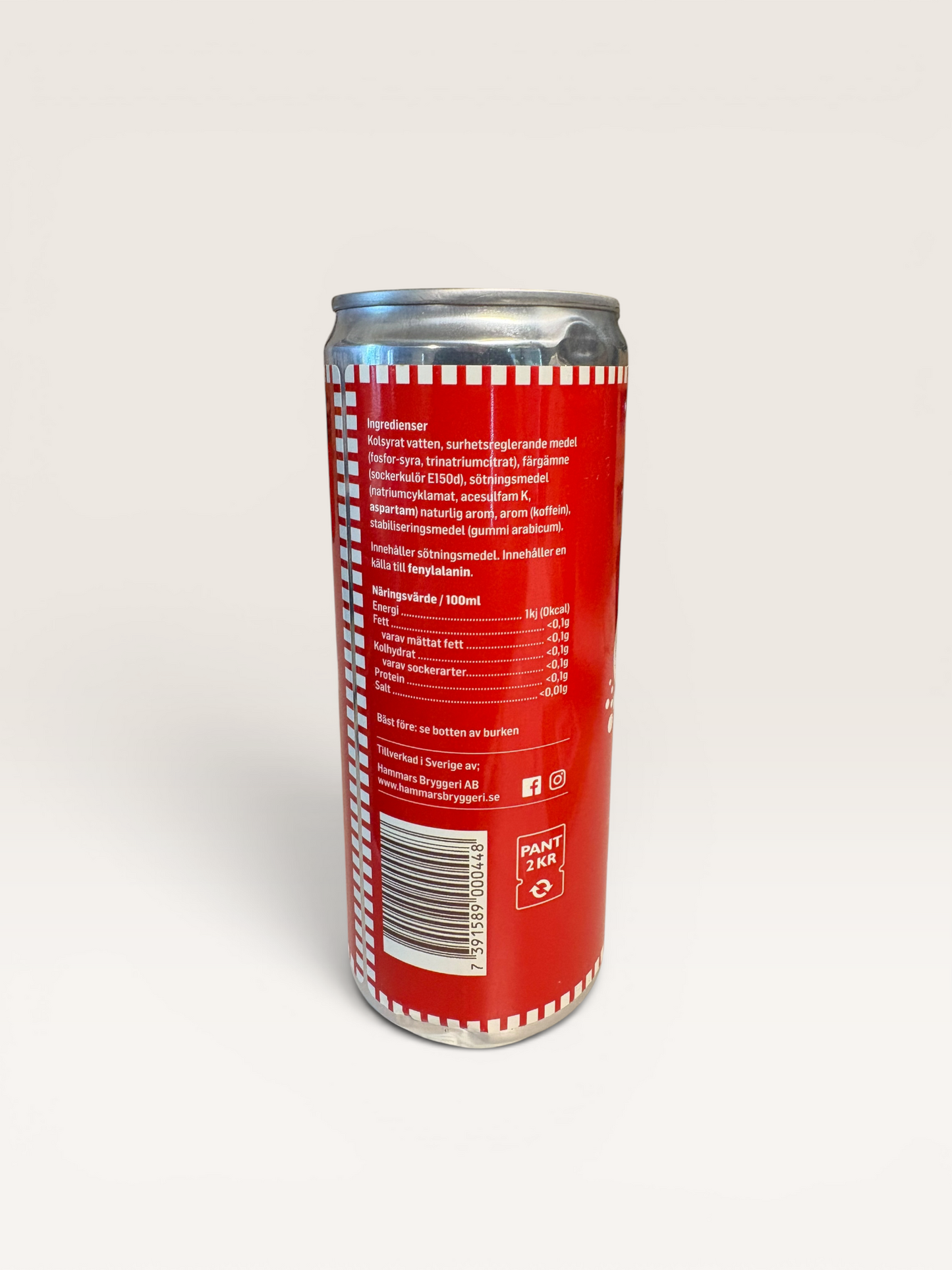 Cola Utan Socker - Hammars Bryggeri (33 cl)