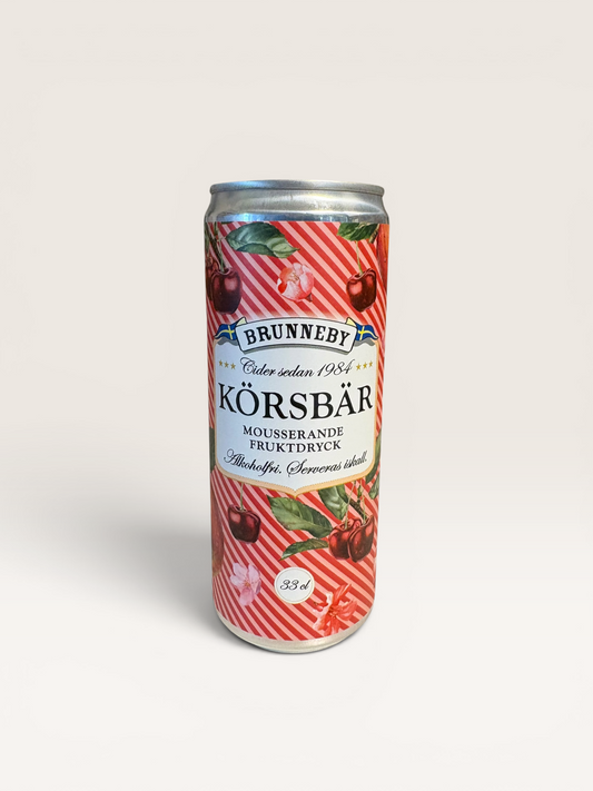 Körsbär Mousserande Fruktdryck - Brunneby Musteri (33 cl, alkoholfri)