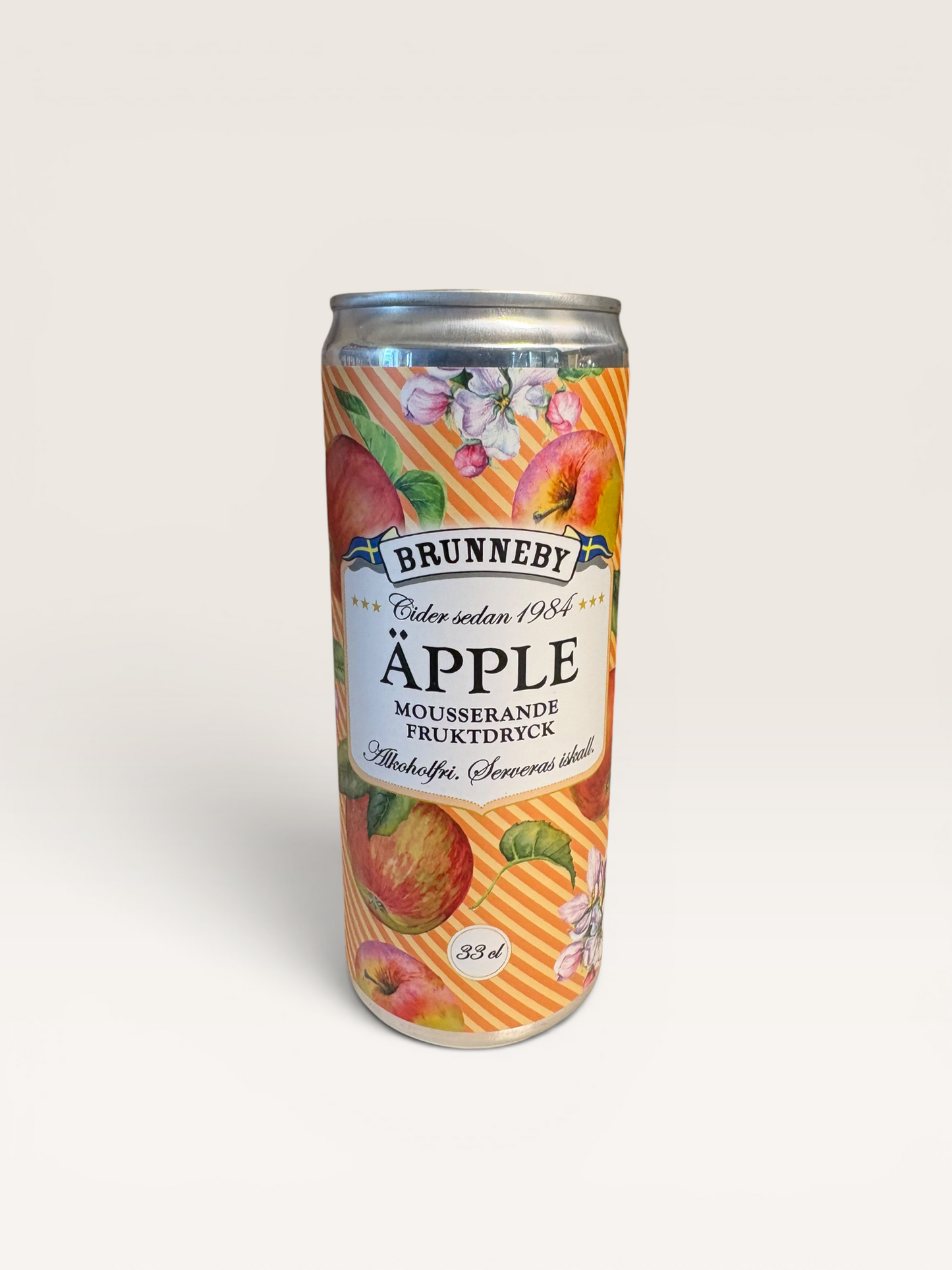 Äpple Mousserande Fruktdryck - Brunneby Musteri (33 cl, alkoholfri)